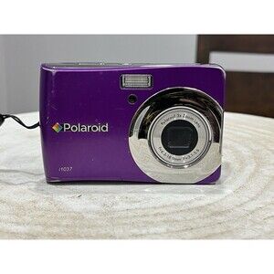 Polaroid i1037 Digital Camera 10MP Purple 3x Optical Zoom 2GB SD Card TESTED